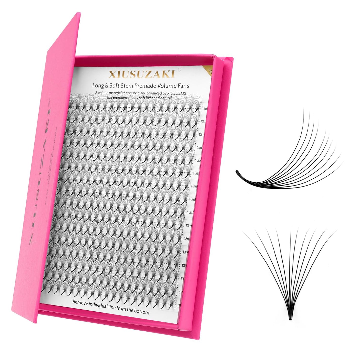 Premade Fans Eyelash Extensions 10D Volume Lash Extensions 0.05 Thickness Eyelash Extension C Curl Premade Lash Fans Mix 9-16mm Fluffy Soft Handmade Lash Fan(10D-0.05-C,9-16mm)