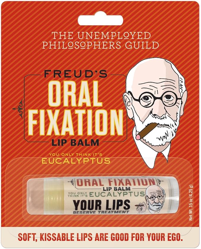 Sigmund Freud's Oral Fixation Lip Balm Tube, Eucalyptus Mint Flavored - Cruelty-Free and Made in The USA from Natural and Imported Ingredients