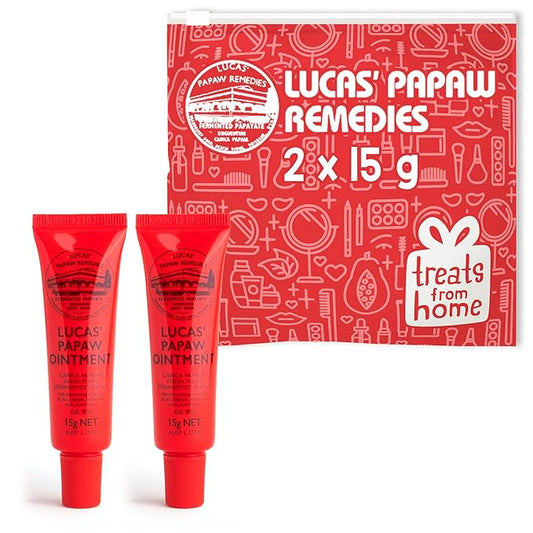 Lucas Pawpaw Lip Ointment, Lucas Pawpaw Cream, Lucas Pawpaw Ointment for Lips & Dry Skin - Unique All Skin Types, All Gender- Any Season Gift Pack with 2 x 15g Pawpaw Balm