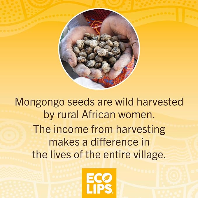 Mongo Kiss Organic Lip Balm 6-Pack by Eco Lips 100% Organic Beeswax & Cocoa Butter Lip Care with Mongongo Oil - Soothe & Moisturize Dry & Cracked Lips - Made in USA. (Pomegranate, Yumberry, Blood Oran