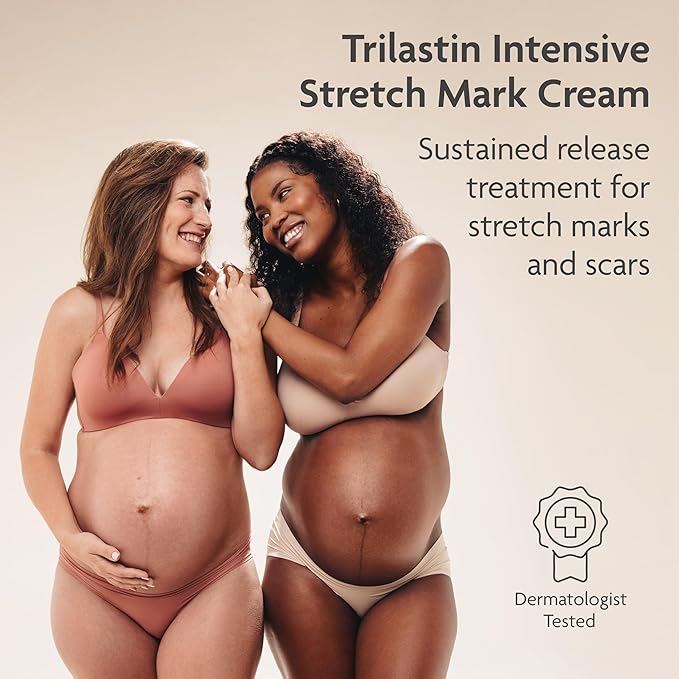 TriLASTIN-SR Intensive Stretch Mark Cream (5.5 oz.) for Pregnancy, Scar Cream and Moisturizing Lotion, Cocoa Butter, Scar Treatment, Hypoallergenic and Paraben-Free