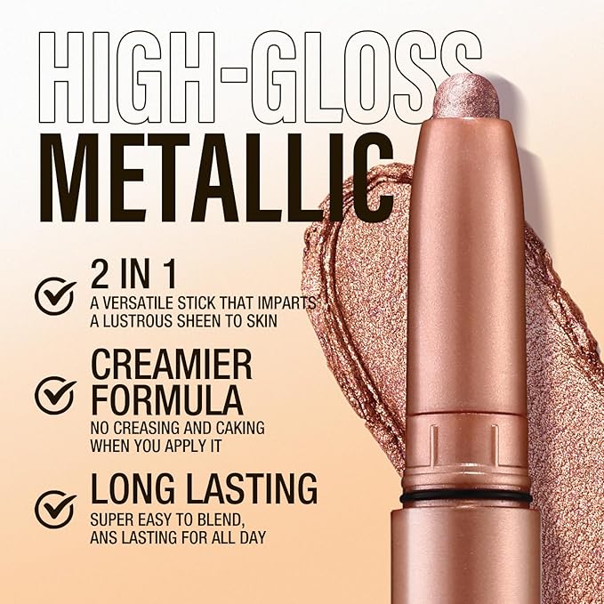 Jolilab Eyeshadow Stick Set, 2 Colors Matte Professional Bright-Colored Contouring and Highlight Eyeshadow Stick, Cream Waterproof Long Lasting High Pigmented Eye Shadow(2, 07+10 2pcs)