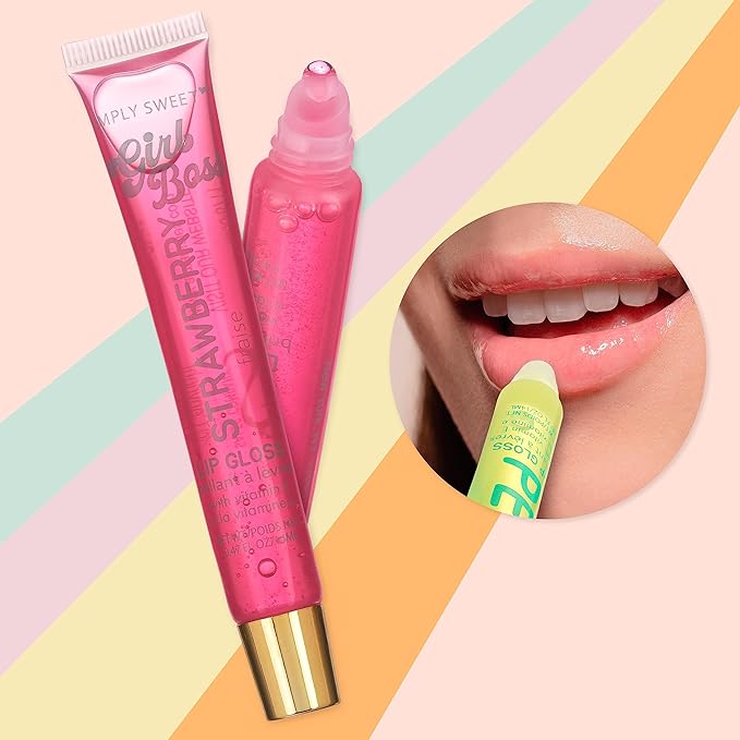 Expressions 12pc Clear Lip Gloss Pack – Lip Oils with Vitamin E and Essential Oils, Flavored Lip Gloss Clear Tubes, Hydrating Lip Glow Oil, Tinted Lip Oil, Lip Moisturizer