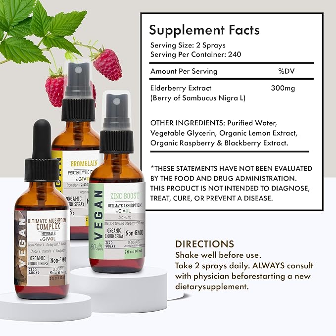 Digestive Harmony Bundle Liquid Vitamin Trio Mushroom Complex Lions Mane, Reishi, Maitake & Chaga, Zinc Picolinate & Bromelain | Non-GMO | Gluten Free | Sugar Free | 2 Fl Oz | 240 Days Supply