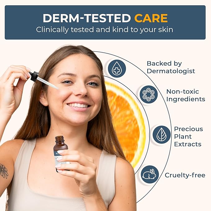 Vitabri Vitamin C Serum for Face – Brightening & Anti-Aging Formula with Vitamin C, Ferulic Acid & Botanicals – Hydrating Serum for Dark Spots, Tone & Fine Lines – 1 Fl Oz