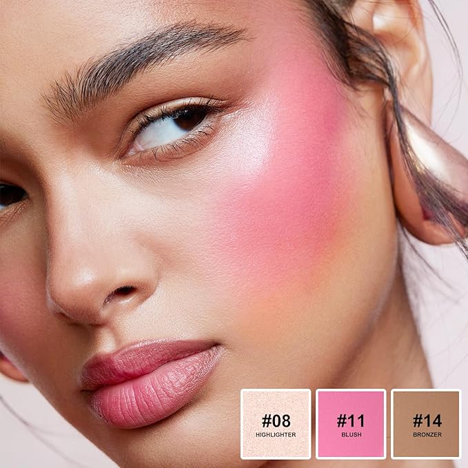 Lezero 3Pcs Contour Stick Makeup Kit, Shades with Highlighter, Blush and Bronzer Stick for Sculpt the Face and All Skin Type, Long Lasting, Smooth, Dewy & Matte Finish, #1 LIGHT FAIR