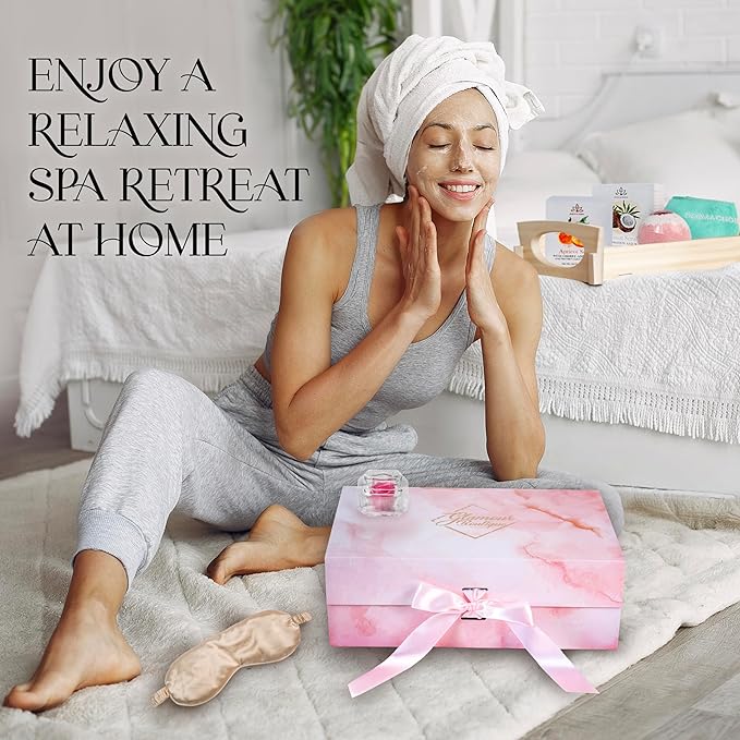 Skin Repair Spa Gift Set - 8 Piece Skin Care Products for Women, Beauty & Personal Care - Full Size Skincare Set Spa Gift Basket, Infused with Minerals & Vitamins - Gift Box Spa Kit