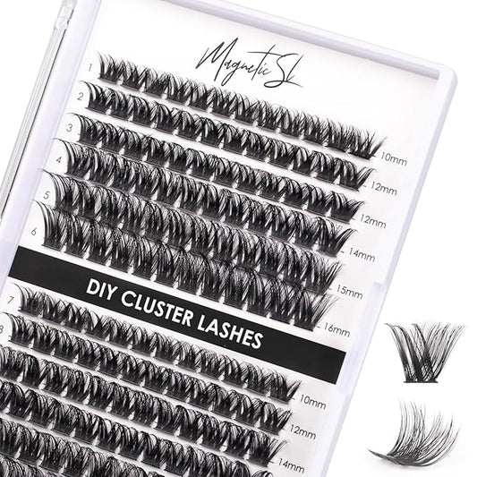 Lash Clusters 144 Pcs Individual Lashes Clusters Eyelash Extensions False Eyelashes DIY Lash Extension Reusable False Eyelashes Natural Look Mix 10-16mm C D Curl-DM27