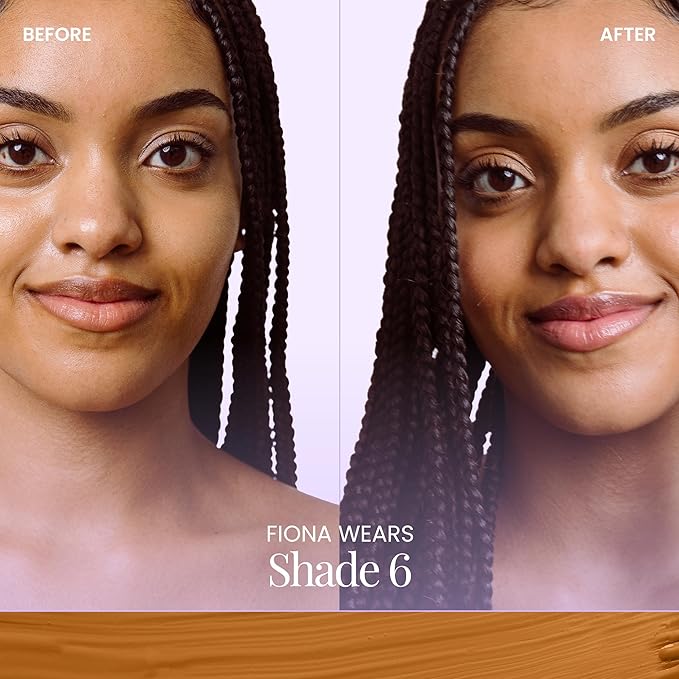 Naked Sundays BeautyScreen™ SPF 50 Mineral Peptide Foundation Tint – 2-in-1 Skin Tint & Mineral Sunscreen | Radiant, Buildable Coverage, Acne-Safe, Infused with Peptides (6 Tan Caramel, 1.01 oz)