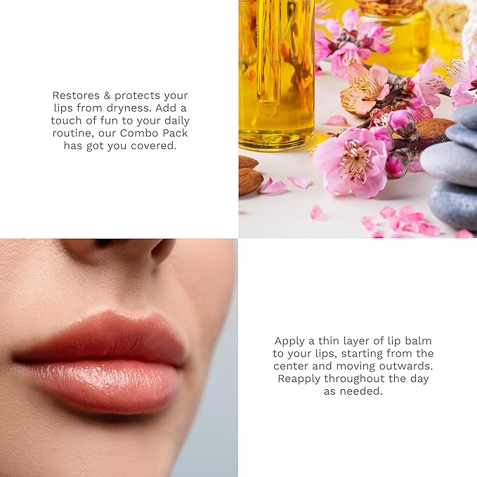 Rebels Refinery Mixed Lip Balm Trio - 100% Natural & Organic All-Day Moisture Care - Summer Citrus, Sour Blue Raspberry, Strawberry Mango Flavors