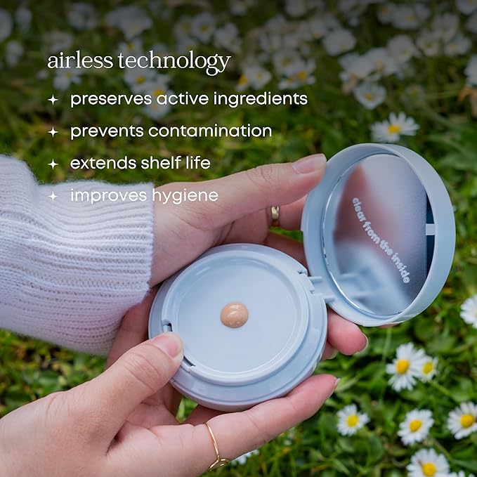 Natural Glow Foundation - Light to Medium Coverage Cushion Foundation Makeup with Hyaluronic Acid & Tea Tree Extract - Vegan & Cruelty-Free Cream Foundation - K Beauty - 15g/0.52oz - Praline