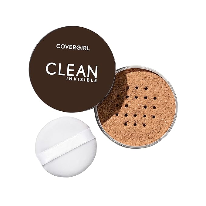 COVERGIRL Clean Invisible Loose Powder - Loose Powder, Setting Powder, Vegan Formula - Translucent Deep, 20g (0.7 oz)