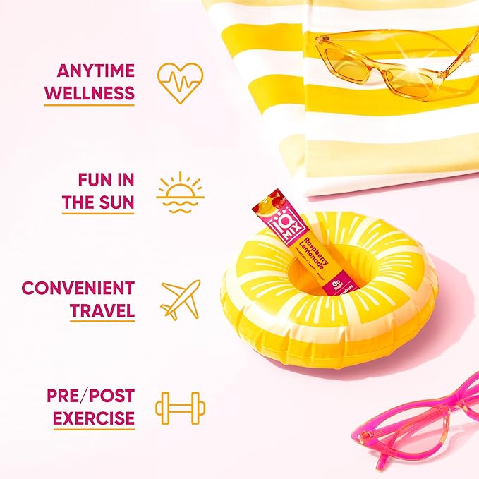 IQMIX Hydration Electrolyte Powder – 4-in-1 Formula for Hydration, Mental Clarity, Mood and Recovery – Sugar-Free Drink Mix, Keto, Magnesium L-Threonate, Lion’s Mane – 20 Count New Raspberry Lemonade