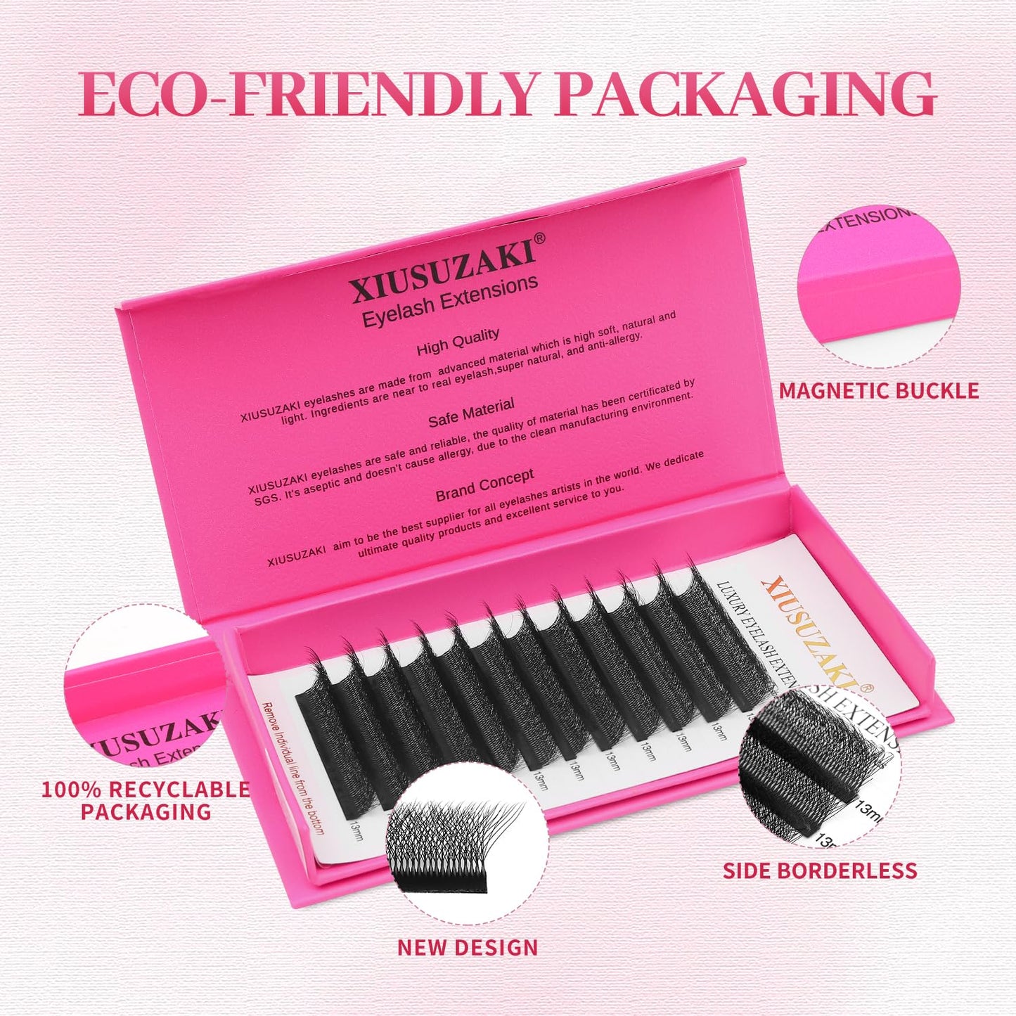 W Lash Extensions Supplies 7D Eyelash Extensions W Shape 0.07mm Thickness C Curl 9mm Premade Fans Easy Fan Lashes Volume Matte Black 12 Rows Crisscross Eye Lashes(W-7D-0.07-C,9mm)