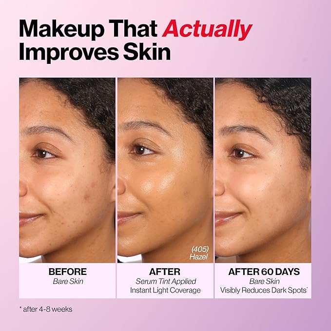 Revlon Illuminance Tinted Serum, Triple Hyaluronic Acid, Evens Out Skin Tone Over Time and Hydrates All Day, SPF 15, 517 Amber, 0.94 fl oz.