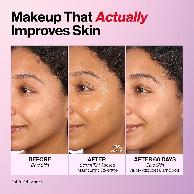 Revlon Illuminance Tinted Serum, Triple Hyaluronic Acid, Evens Out Skin Tone Over Time and Hydrates All Day, SPF 15, 409 Brulee, 0.94 fl oz.