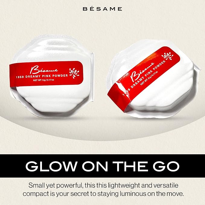 Besame Cosmetics Dreamy Pink Blush Refill, Pink Pressed Powder Blush