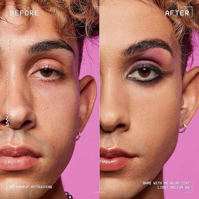 NYX PROFESSIONAL MAKEUP Bare With Me Blur Skin Tint Foundation Make Up with Matcha, Glycerin & Niacinamide - Light Medium