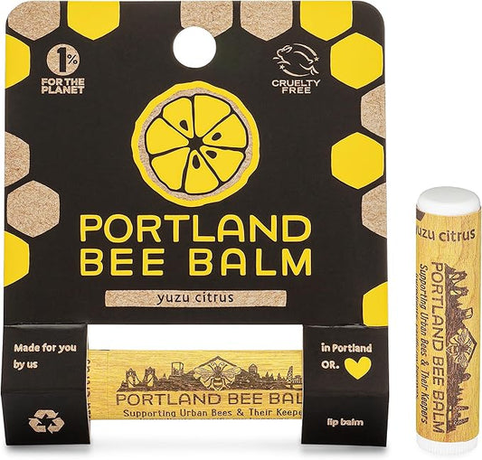 Portland Bee Balm All Natural Handmade Beeswax Based Lip Balm, Yuzu Citrus 1 Count
