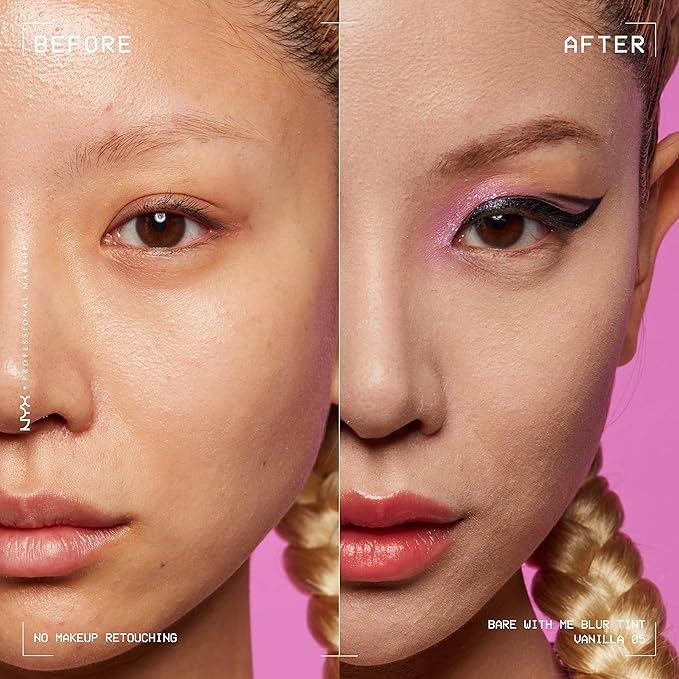 NYX PROFESSIONAL MAKEUP Bare With Me Blur Skin Tint Foundation Make Up with Matcha, Glycerin & Niacinamide - Vanilla