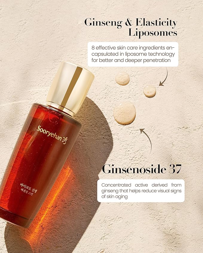 SOORYEHAN Micro Ginseng Essential Skincare Special Set (540 ml/18.26 fl oz) - Wrinkles/Fine Lines, Skin Elasticity & Intensive Hydration. Amino Acids & Ginsenocide