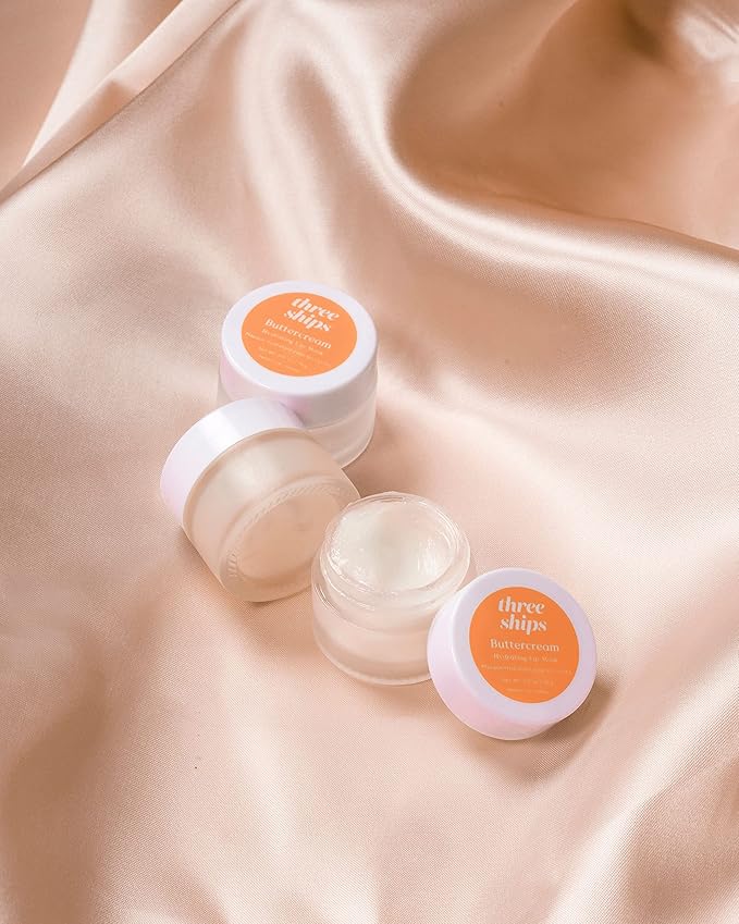 Three Ships Buttercream Hydrating Lip Mask – Intensive Vegan Lip Moisturizer – As Seen on TV – Soothing, Natural Lip Conditioner Treatment for Dry, Damaged Lips, 15g
