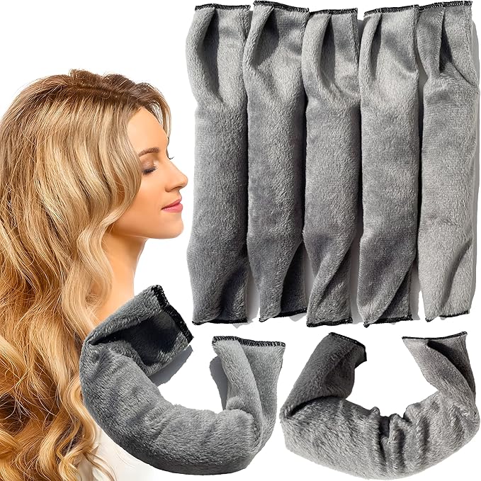 Aimin Hair Rollers Night Sleep Foam Hair Curler Rollers Flexible Soft Pillow Hair Rollers DIY Sponge Hair Styling Rollers Tools set (18 pcs gray) …