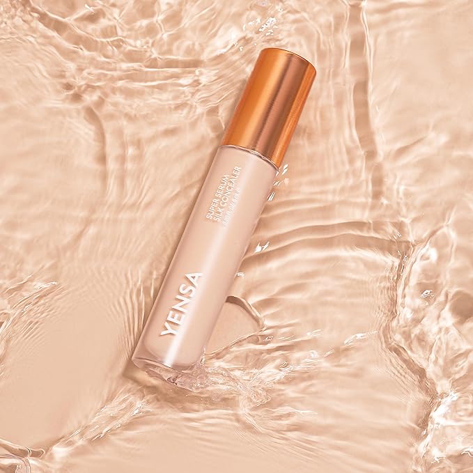 YENSA Super Serum Silk Concealer - Age-Defying Asian Skincare, Natural Superfood Ingredients Cover Imperfections, Boost Collagen (Deep 2) - .20 fl oz