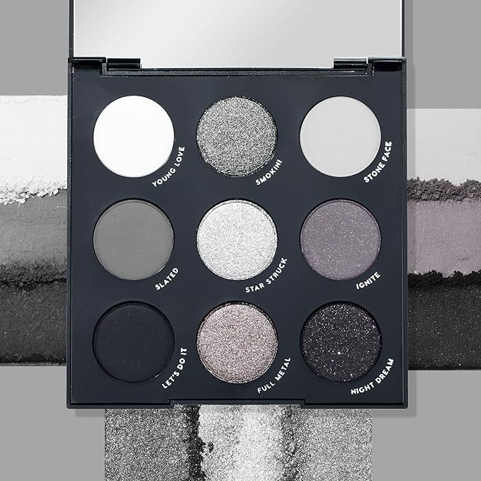 ColourPop Blowin' Smoke Eyeshadow Palette - Silver Eyeshadow and Smokey Eye Eyeshadow Palette with Metallic and Matte Finishes - High-Pigment Eye Makeup with a Long-Wearing Formula (0.3 oz)