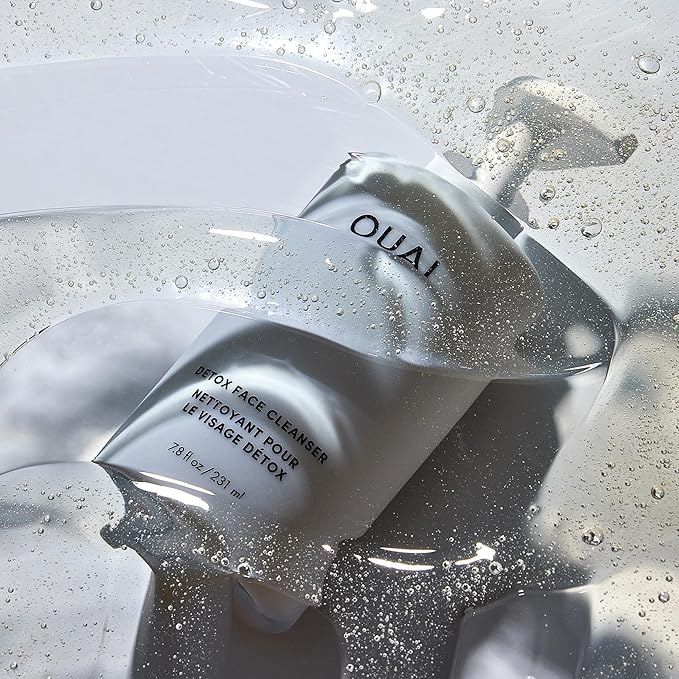 OUAI Detox Facial Cleanser - Deep Cleansing Face Wash with Glycolic Acid, Niacinamide & PHA - Removes Sweat, Dirt & Oil Without Drying - Gentle Face Cleanser for Post-Workout (7.8 Fl Oz)