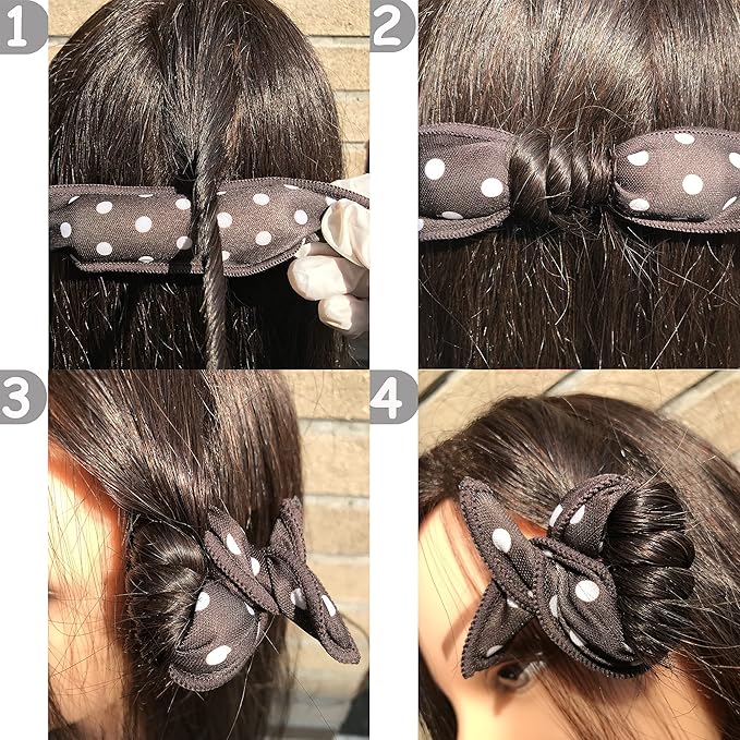 Aimin Soft Overnight Foam Curlers with Satin Sponge Rollers for Long Hair, No-Heat Curls (20 pcs, black)