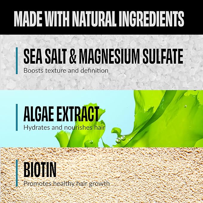 FoxyBae Sea Salt Spray for Men - Texture Spray for Hair - Surf Spray to Add Volume for Tousled Hair - Texturizing Spray for Waves - Sea Salt Spray for Hair - with Biotin - 8 fl oz