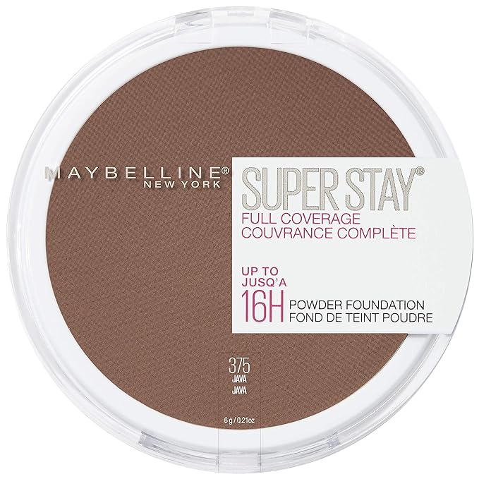 Maybelline Super Stay Full Coverage Powder Foundation Makeup, Up to 16 Hour Wear, Soft, Creamy Matte Foundation, Java, 1 Count