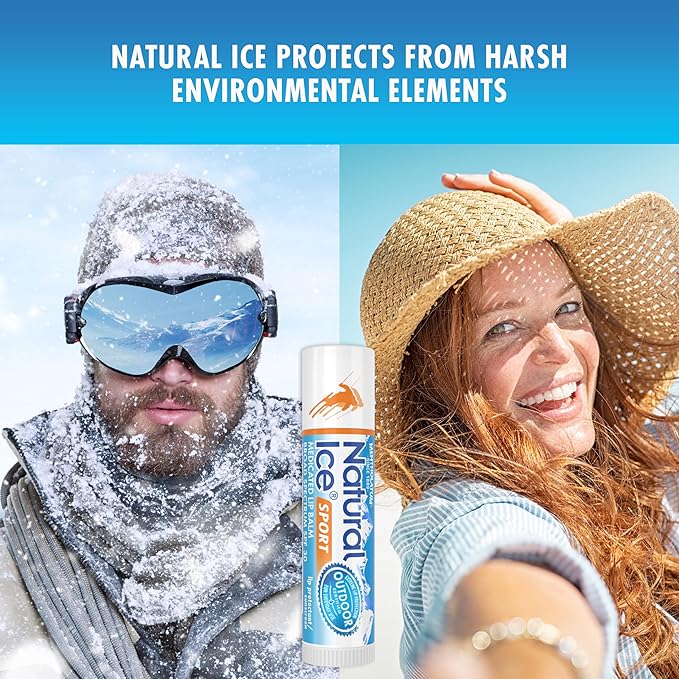 Mentholatum (R) Natural Ice (R) Sport Broad Spectrum SPF 30 Medicated Lip Balm - 12 Pack of 4.5 g Tubes