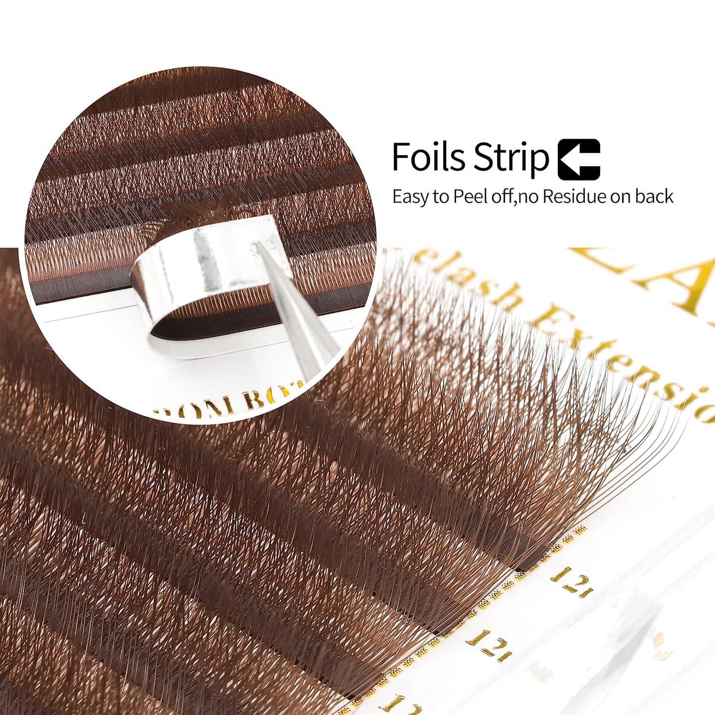 Lash Extensions Brown 4D W Eyelash Extensions W Shape 0.07mm Thickness D Curl 14mm Premade Fans Lashes Colored Lash Extension Volume Lashes Individual Lashes(W-Brown-4D-0.07-D,14mm)