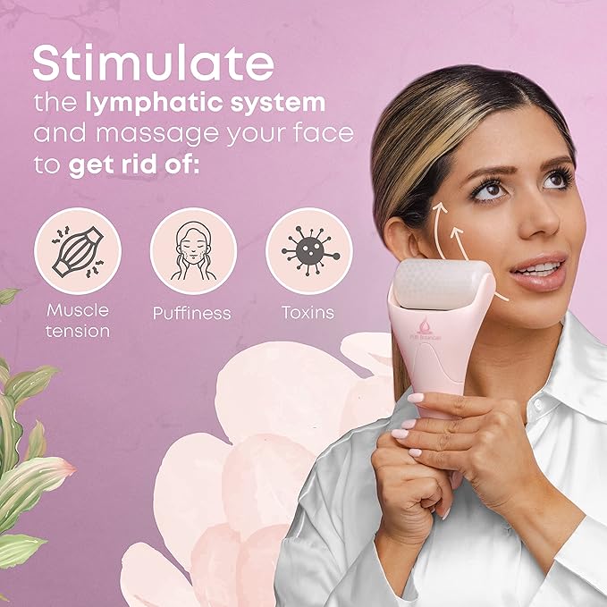 Derma Roller & Ice Roller 2 in 1 for Beard Hair Skin Face 540 Titanium.25mm - Self Care Gifts Facial Skin Care Tools…