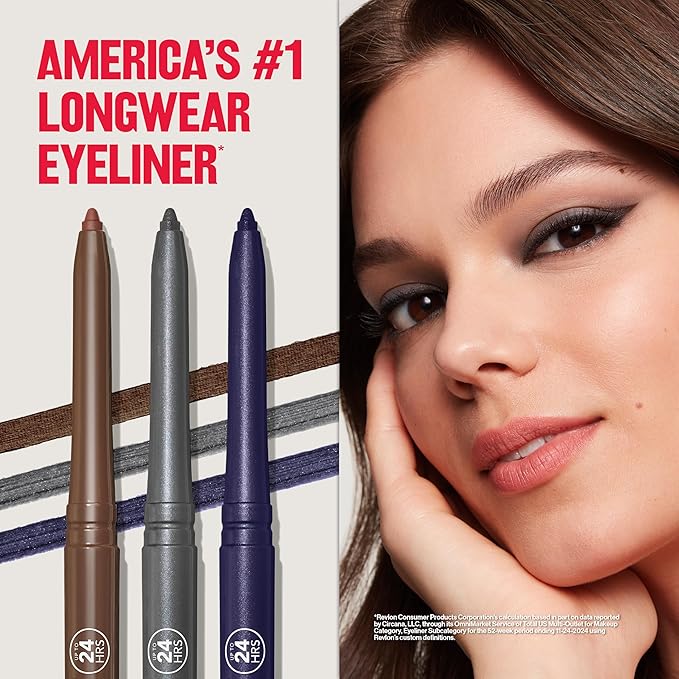 REVLON ColorStay Pencil Waterproof Eyeliner, Smudge-Proof, Eye Makeup with Built-In Sharpener, 214 Grape, 0.01 oz