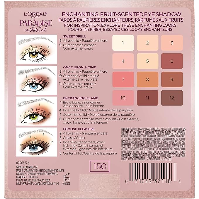 L'Oreal Paris Paradise Enchanted Scented Eyeshadow Palette, 0.25 fl; oz.