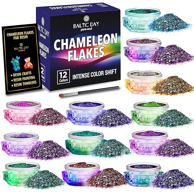 Chameleon Flakes & Chameleon Aurora Opal Flakes - Chameleon Flakes for Resin, Nails - Chameleon Mica Powder for Epoxy Resin, Paint