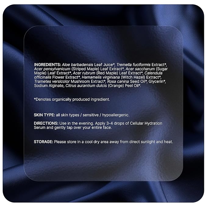 PUREANCE Organic Hydrating Serum for Face - Tremella Mushroom Stimulates Collagen and Cellular Growth, Hyaluronic Acid Serum Enhances Moisture and Nourishes Skin