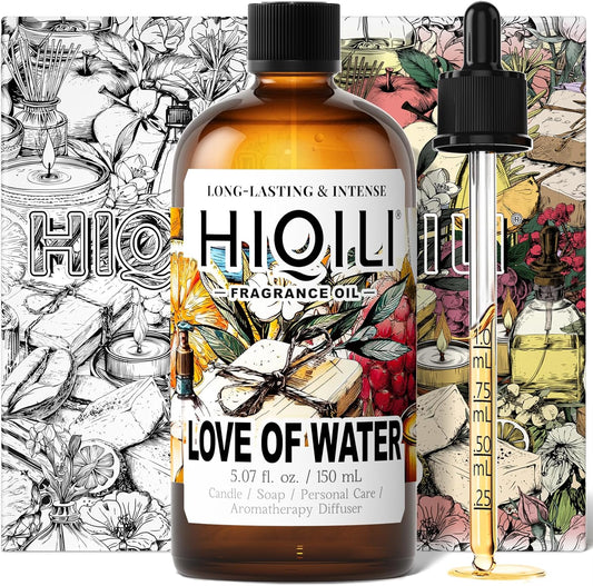 HIQILI Love of Water Fragrance Oil for Aromatherapy Diffuser, Inspired by Kenz. o's L'Eau, Great for Making Scented Candles, Bath Soaps, More DIY Projects - 5.07 Fl Oz