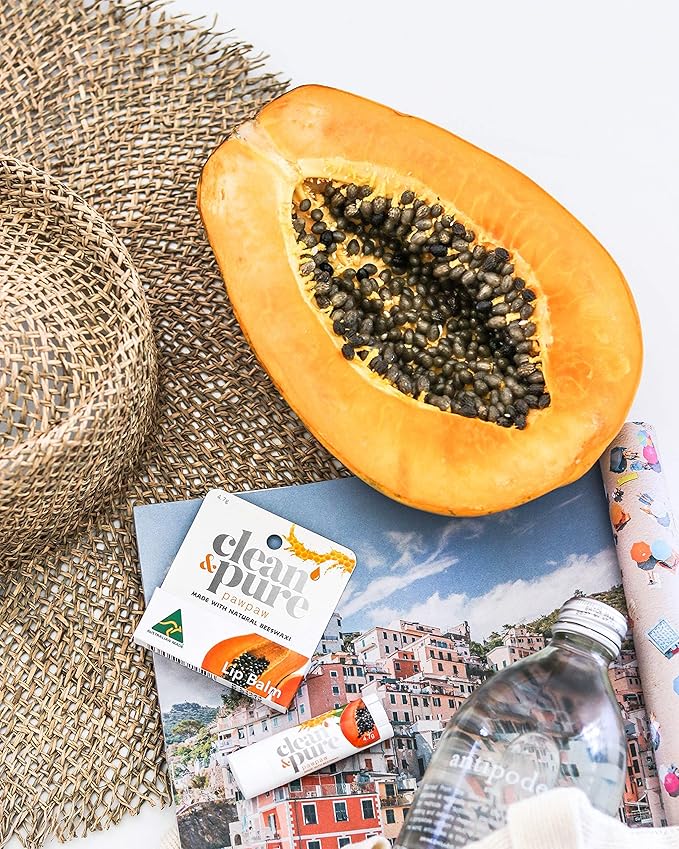 Lip Balm (Pawpaw) 100% Natural Beeswax, Vitamin E | Olive Oil Based Treatment for Dry, Chapped Lips | Made in Australia…