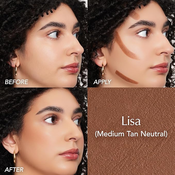 Thrive Causemetics Triple Threat Color Stick: Cream Bronzer & Contour Stick with Vitamin E, Evening Primrose Oil, Waterproof Smudge Proof Face Makeup Formula, Lisa (Medium Tan Neutral)