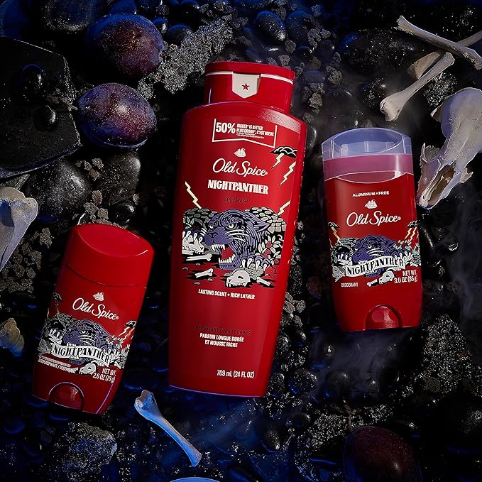 Old Spice Body Wash for Men, NightPanther, 24/7 Shower Freshness, 24 fl oz (Pack of 4)