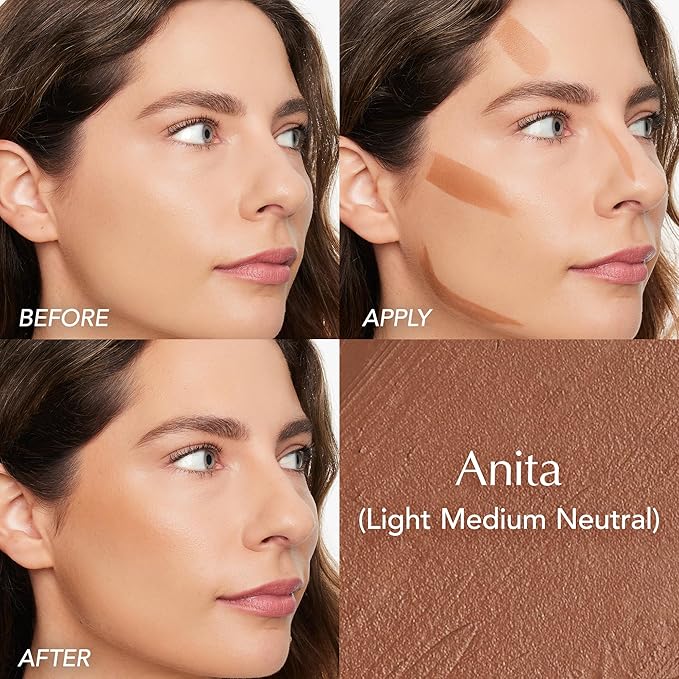 Thrive Causemetics Triple Threat Color Stick: Cream Bronzer & Contour Stick with Vitamin E, Evening Primrose Oil, Waterproof Smudge Proof Face Makeup, Anita (Light Medium Neutral)