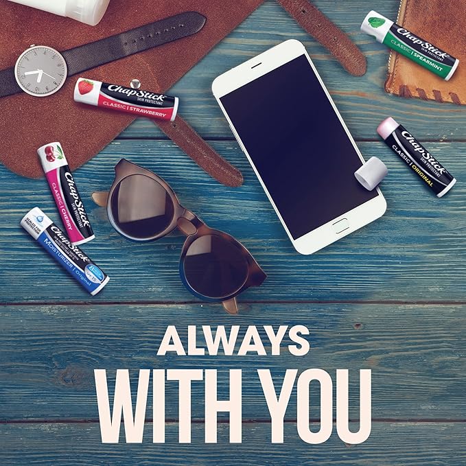 ChapStick Classic Collection Flavored Lip Balm Tubes Pack, Lip Moisturizer - 0.15 Oz (Box of 5 Packs of 3)