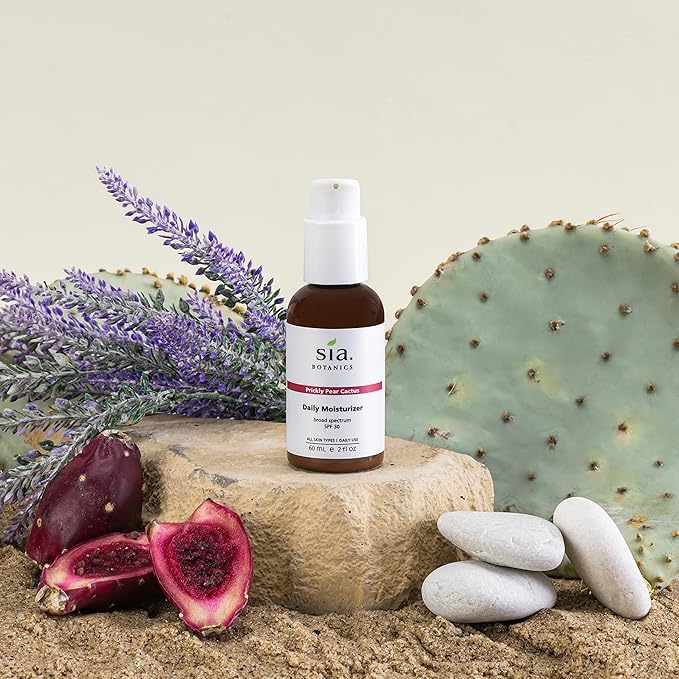 Prickly Pear Daily Facial Moisturizer - SPF 30 (59ml/2oz Pump Bottle) | Face Sunscreen w/Prickly Pear, Sweet Orange, Lavender | Natural, Clean, Botanical Skincare for Women