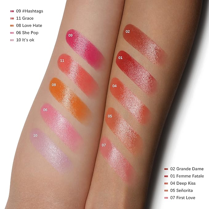 Oulac Pink Lipstick Moisturizing Shine Lipstick - Moisturizing Lip Stick Glossy Tinted Lip Balm, Sheer Shine Juicy Finish, Lightweight and Hydrating Formula for Dry Lip Care, Vegan 2.2g/0.07oz (06)