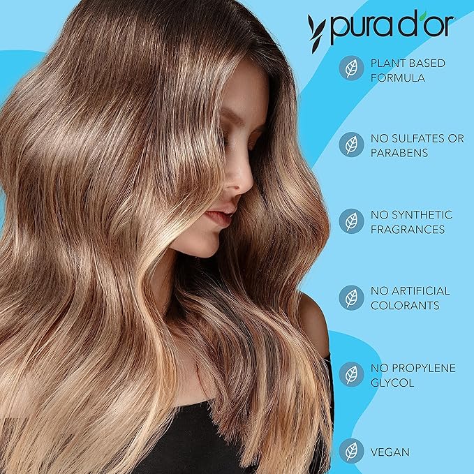 PURA D'OR Therapy Shampoo (16oz) Hydrates & Nourishes - Scalp Care Shampoo For Itchy Flaky Scalp w/ Tea Tree, Peppermint, Patchouli, Cedarwood, Clary Sage, Argan Oil (Packaging may vary)